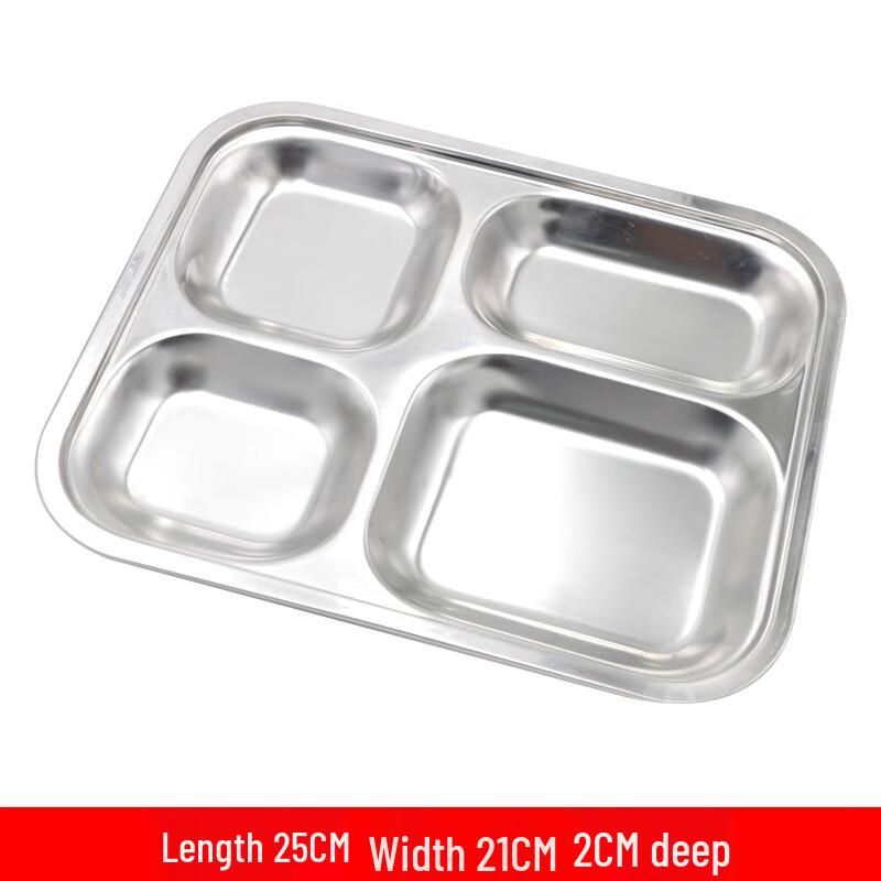 Molona 304 Stainless Steel Round 4-Compartment Lunch Tray