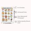 Diabetes Meal Planner Foot List Chart Set of 12 Dietary Reference Sheets for Diabetics Healthy Eating Habits 8x10Inch