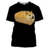 Summer Round Neck Shiba Inu 3D Print Top Doge Fan Streetwear Fashionable Casual Short Sleeved Men's T-shirts