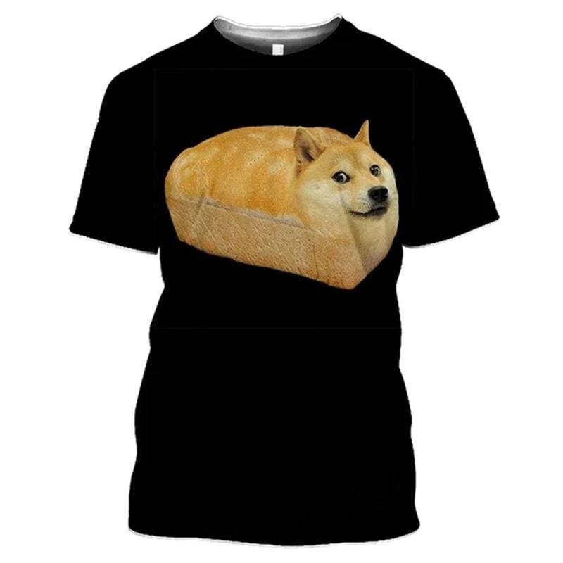 Summer Round Neck Shiba Inu 3D Print Top Doge Fan Streetwear Fashionable Casual Short Sleeved Men's T-shirts