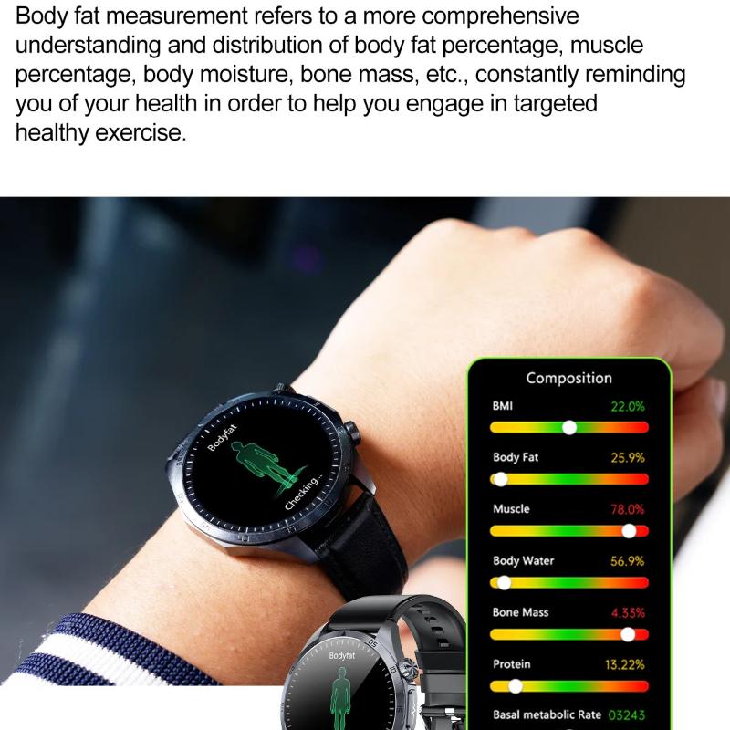 2025 New CES Science Sleep Aid Smart Watch Men Laser Treatment Three High ECG+PPG Body Temperature BT Call Health Smartwatches