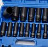 16-Piece 1/2-Inch Impact Socket Set: Extended Hex Electric Wrench Tire Tool