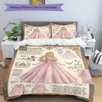 3pcs Auroras Ball Gown Bedding Set, Includes One Quilt Cover and Two Pillowcases, Bedroom and Guest Room Decoration. T72301176