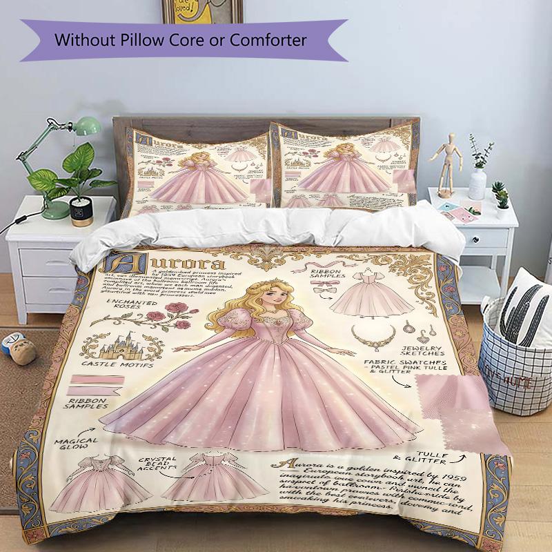 3pcs Auroras Ball Gown Bedding Set, Includes One Quilt Cover and Two Pillowcases, Bedroom and Guest Room Decoration. T72301176