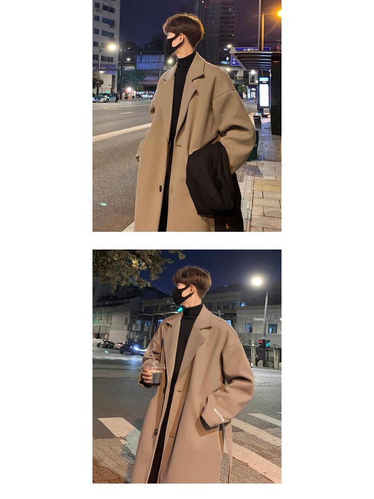 Unisex Over-the-Knee Wool Trench Coat - Mid-Length, Stylish High-End Winter Outerwear