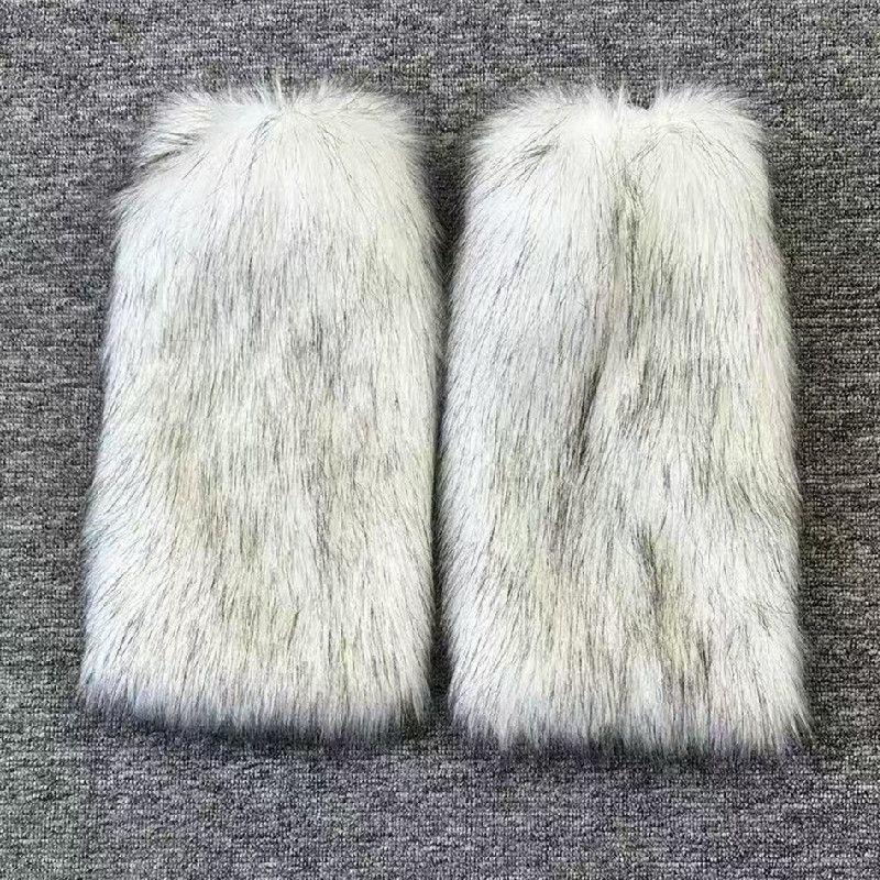 Couvre-bottes en fausse fourrure, couvre-chaussettes courts, couvre-jambes en peluche d'automne et d'hiver, couvre-chaussures longs polyvalents en fourrure de renard, couvre-jambes