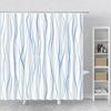 Geometric Wavy Line Shower Curtain Modern Minimalist Home Decor Polyester Fabric Bath Curtain Machine Washable Hook for Bathroom