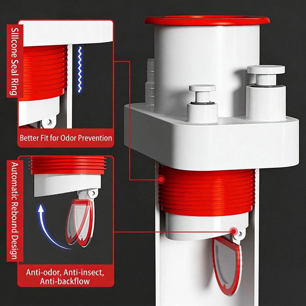 Plastic Kitchen Pipe Connector 5 In 1 Odor-Proof Multi-port Drainpipe Joints Sealing Multi-Functional Drainpipe Connector