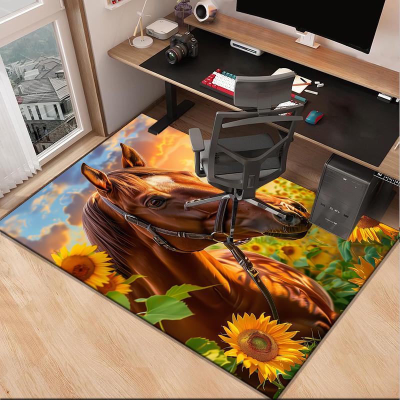Blue Horse Dreams Office Rug Chair Mat, Entryway Carpet, Suitable for Front Door, Bedroom, Living Room, Desk, Holiday Gift