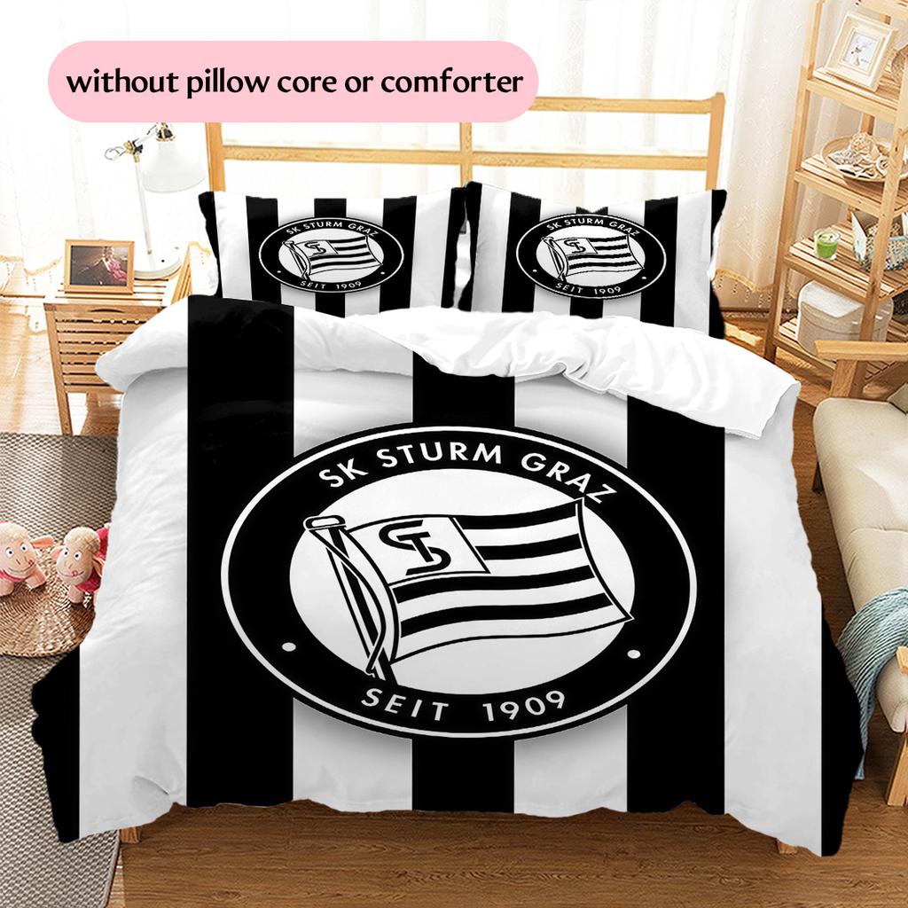 SK Sturm Graz Pattern Bedding Quilt Set Home Decoration Gift (1 * duvet cover + 2 * pillowcase without core).xwn