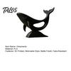 Healing Ocean Style Art Minimalist Hollow Whale Figurine, 3D Printed Matte Animal Sculpture for Unique Housewarming Gifts Home Office Desk Decor,