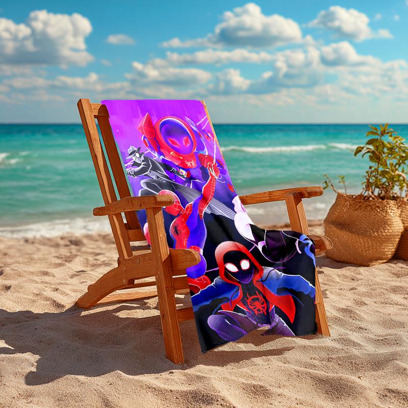 1Pc Spiderman Spiderverse Beach Towel, Quick Dry, Multi-Use for Beach Pool Gym Yoga Home Travel, Christmas, Halloween, Xmas Gift M929215