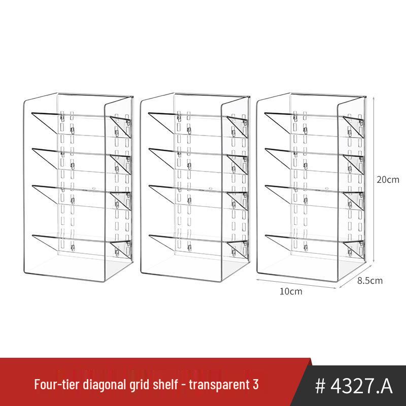 Narrow Acrylic Mirror Cabinet & Lipstick Jewelry Organizer with Tiered Shelves
