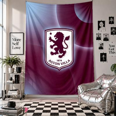 Aston Villa Fußball Wandteppich Heimdekoration Wandbehang Tuch für Schlafzimmer Wohnzimmer Hintergrund