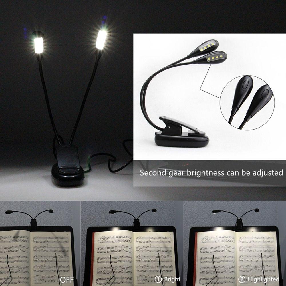 Flexible Table Lamp Clip Lamp Music Score Light 2/4/8 LEDs Light Reading Lights Music Stand Light