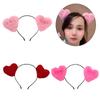 Love Heart Headband Plush Hairband Female Hairhoop Festival Gathering Headpiece Valentine Love Hairband Hair Decors