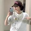 Design Sense Niche Short-sleeved T-shirt Women's Pure Cotton Summer New Popular Loose American Retro Half-sleeved Tops and Clothes