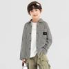 Duo Duo Jia Boy's Korean Style Black & White Plaid Long Sleeve Shirt