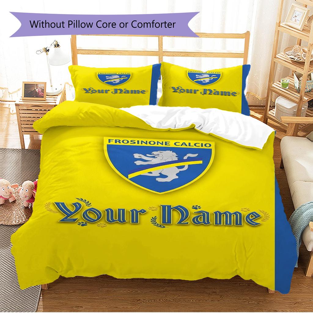Name Custom Frosinone Calcio Pattern Bedding Set Quilt Cover Pillowcase Home Decor Gift (1 * duvet cover + 2 * pillowcase, without core)
