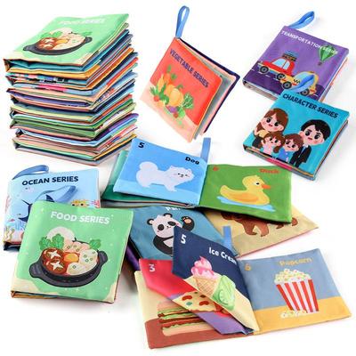 3D Baby Cloth Book: Early Learning Toy with 4 Pages & 8 Sides - Animal, Character, and Food Themes