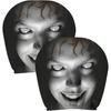 Ghost Face Car Headrest Cover, Funny Scary Face Head Rest Cover for Car | 2 Piece Automotive Scary Face Seat Protector, Fully Surrounded Funny Head