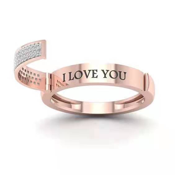 

Three Color F*******Raving I Love You Promise Ladies Engagement Ring no. 11