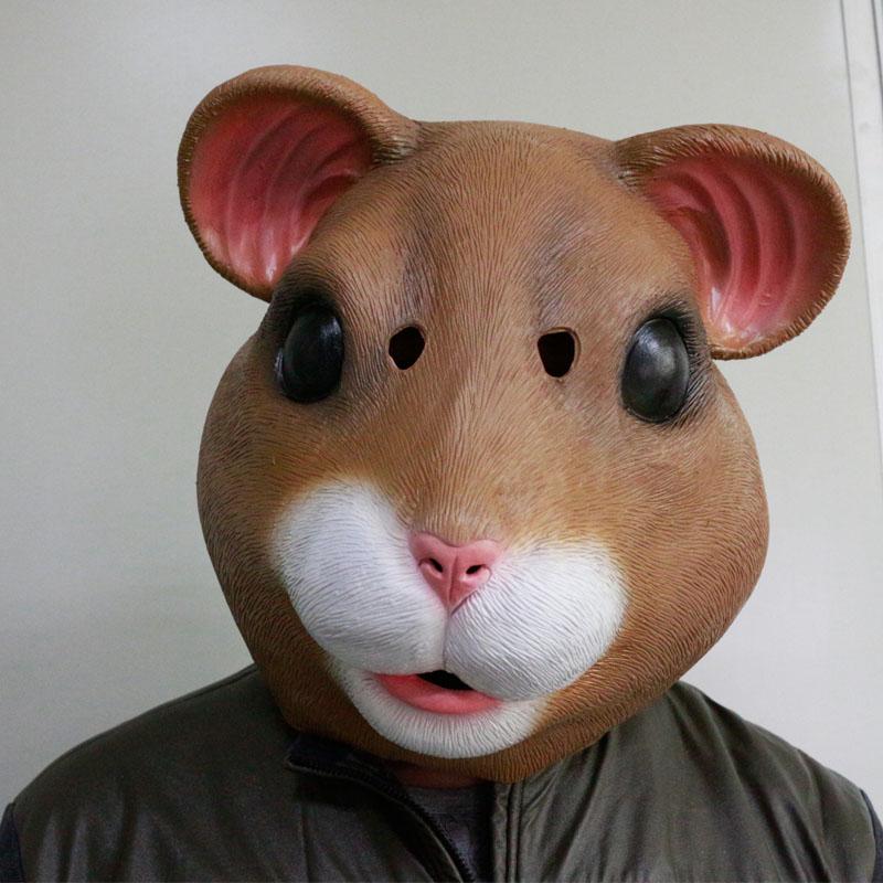 White Mouse Animal Head Latex Mask Rat Masks Halloween Cosplay Costume Dress