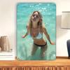 Vintage Beach Girl Metal Tin Sign 8x12 Inch Nautical Wall Art Home Bar Decor