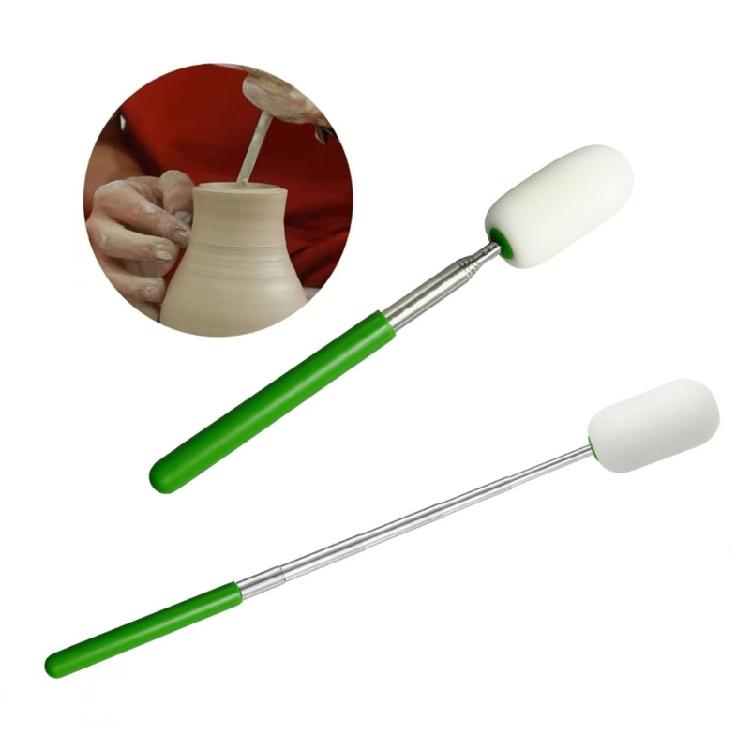 Pottery Tool Telescoping Sponge Stick Removing Excess Water From Tall & Narrow Ceramic Sculpting Molding Tool