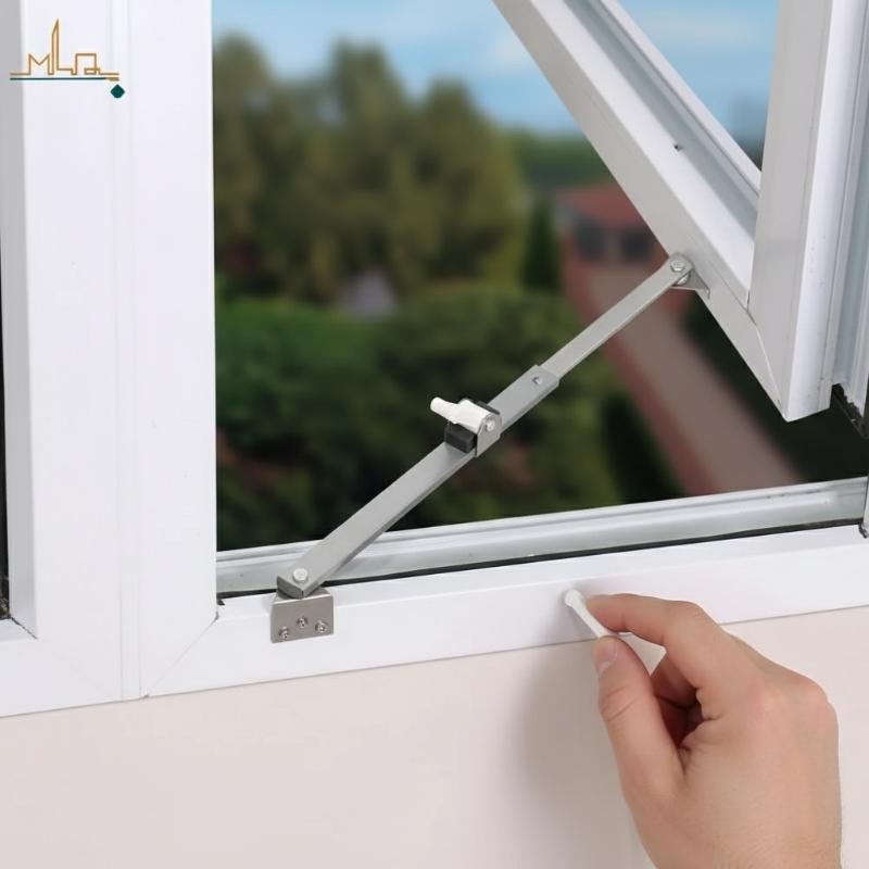 Supporto Telescopico Finestra 90 Gradi in Acciaio Inossidabile Limitatore Angolo Regolabile per Bagno