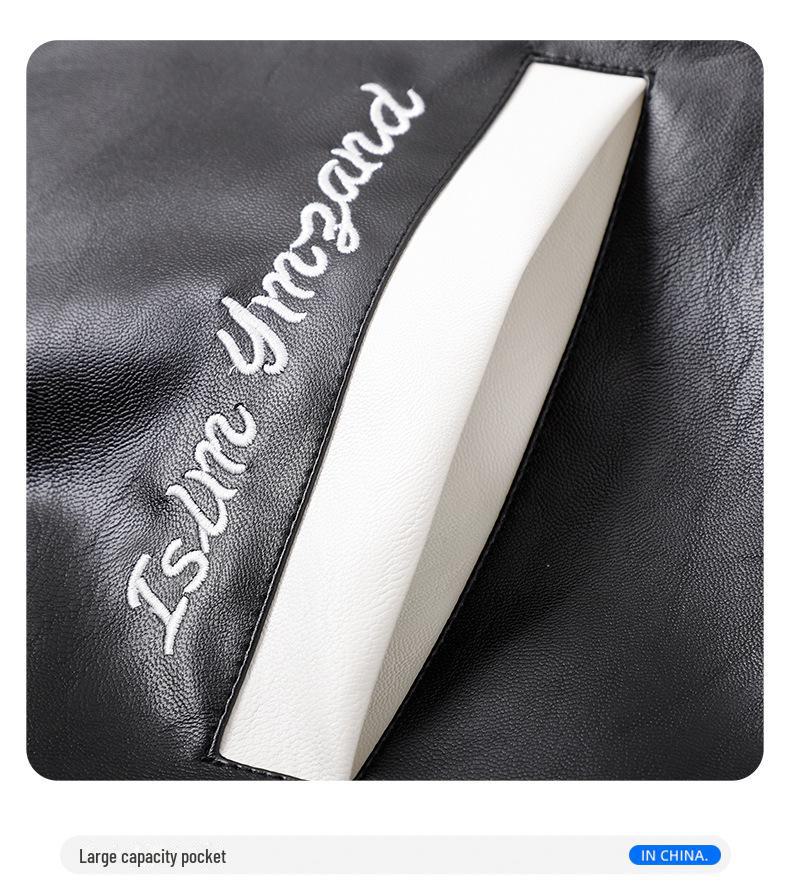 Men's American Retro PU Leather Baseball Jacket - Spring/Autumn Pilot Style