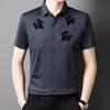 New Summer High-end Atmospheric Casual Minimalist Business Fashion Printed Wrinkle Resistant Breathable Short Sleeved Shirt