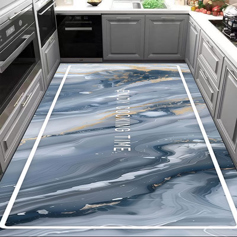 Küchenspezifische Kieselgur-Bodenmatte, saugfähig, rutschfest, Haushaltsteppich, strapazierfähige Auslegeware, zuschneidbar.