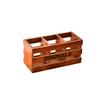 Old Solid Wood Desktop Storage Wooden Box Creative Home Office Three Grid Pen Insert