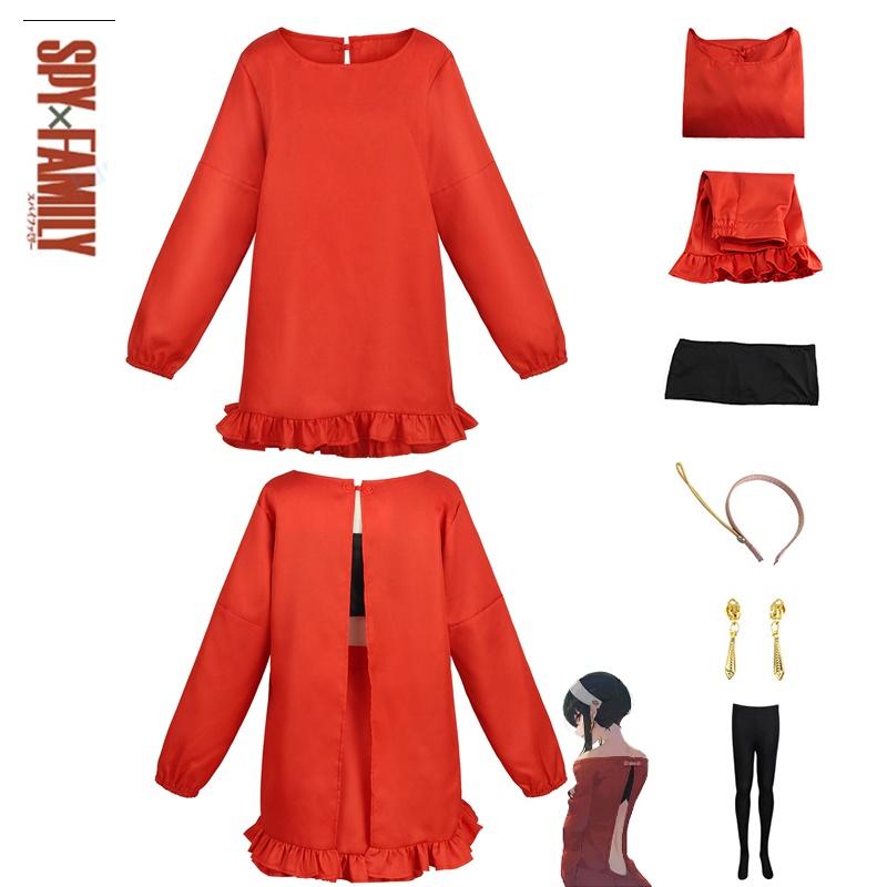 Spy×family Yor Forger Cosplay Costume Dress Set Cos Role Play Halloween Party