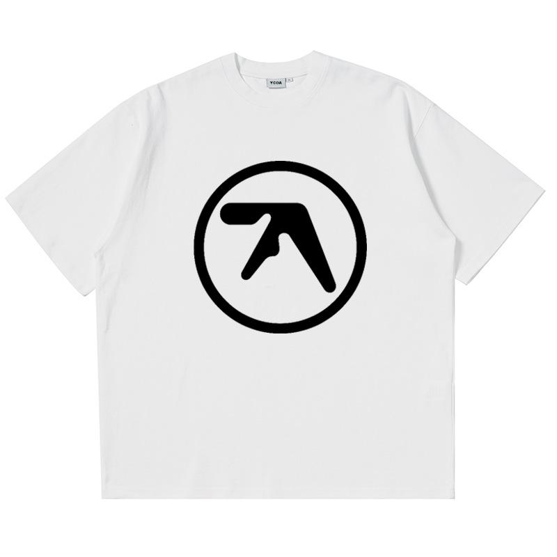 Men TShirt Aphex Twin Shirt 100 Cotton Print Oversized Y2k Streetwear Tees Short Sleeve Tops Korean Fashion Aesthetic Clothing S
