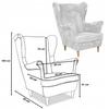 Bonito Wing Chair with Footstool Scandinavian Family Meble Corduroy Light