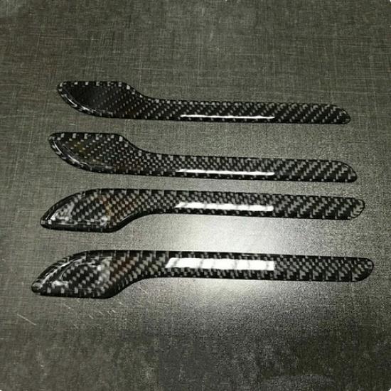Auto car Carbon Fiber door handle sticker cover Trim Protector for Tesla Model 3