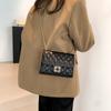 Bag Women'S Fashion Shoulder Bag Niche Foreign Versatile Oblique Span Bag Textured Turn Lock Chain Small Square Bag