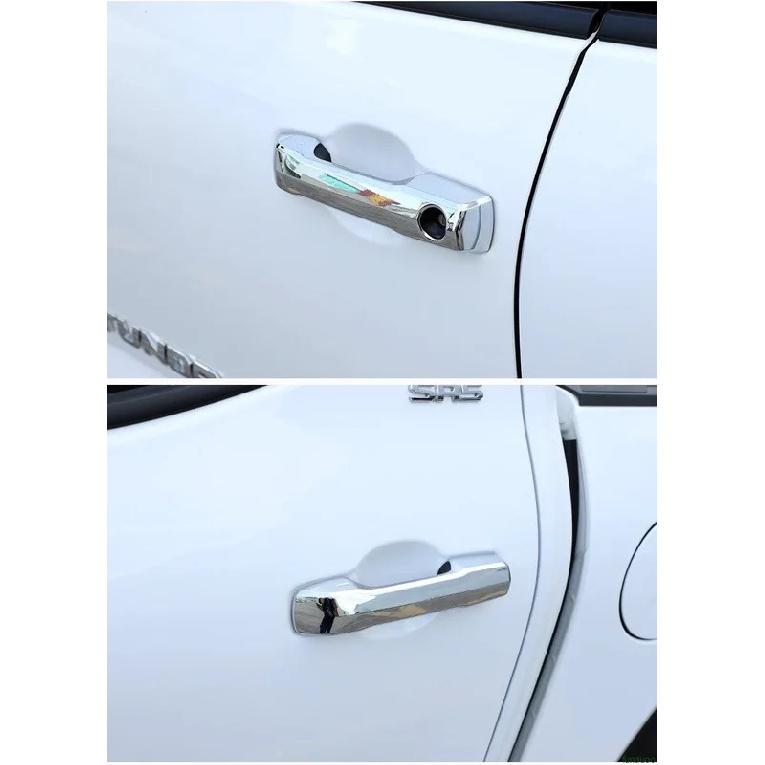 For Toyota Tundra Sequoia Tacoma 4Runner Glossy Black Carbon Fiber Chrome Car Door Handle Cover Trim Styling Auto Accessories