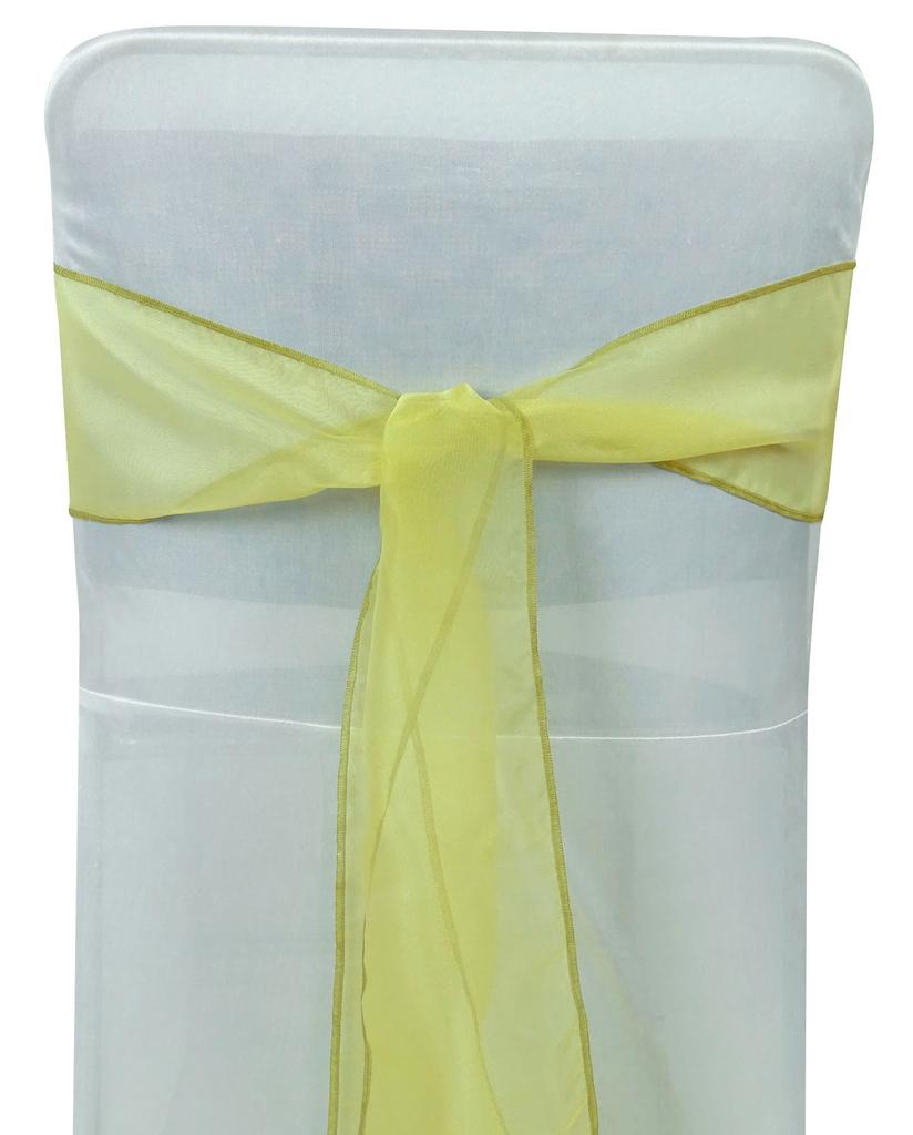 Darling Souvenir Pack Of 25 Organza Chair Sashes Bow Sash For Wedding & Events Supplies Party Decoration Chair Cover Sash - Colors
