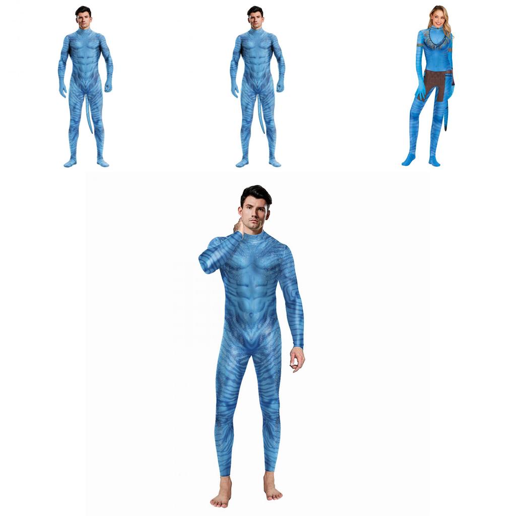 Avatar Inspired Halloween Costume Milk Silk Bodysuit For Fantasy Role Play