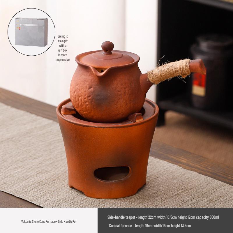 Volcanic Stone Electric Teapot Stove Set for Indoor Cooking and Gifting