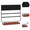 Earring Holder, Jewelry Organizer, Simple Countertop Wood Base Stable Display Stand Storage