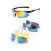 [MO FACTORY] Sports Sunglasses, Polarized Lenses [Set of 5 Interchangeable Lenses] With Prescription Inner Frame, UV400, Lightweight, For Running,