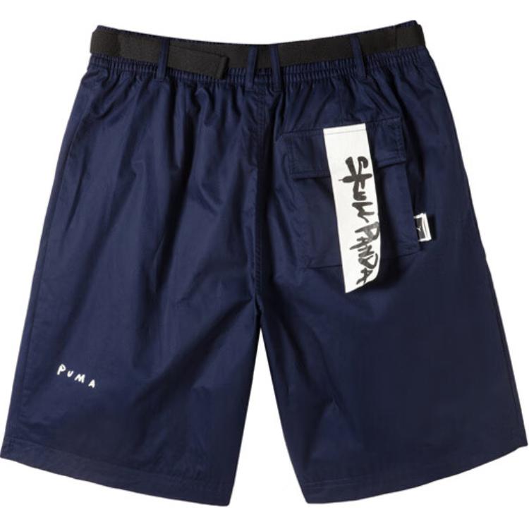 Puma X Pop Mart Collaboration Skullpanda Outdoor Sports Mid-Waist Elastic Casual Shorts Men Shorts Blue 534709-06