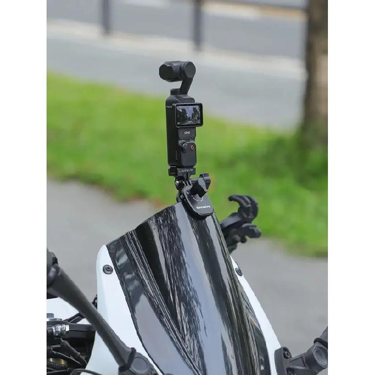 Sunnylife Motorcycle Windshield Mount Clamp Clip for insta360 X5 X4 X3 GO3S/ACE PRO2/Gopro Hero /DJI Action 5 Pro 4 3 2/Pocket 3