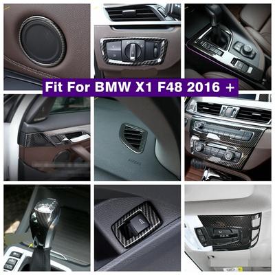 Air AC Outlet Gear Box Reading Lights Control Panel Cover Trim Fit For BMW X1 F48 2016 - Carbon Fiber Interior Refit Kit
