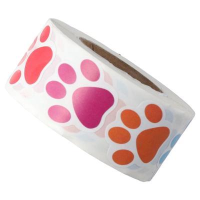 500 Pcs Colorful/Black Puppy Pet Dog Paw Sticker Dog Paw Hand Account Stickers Children