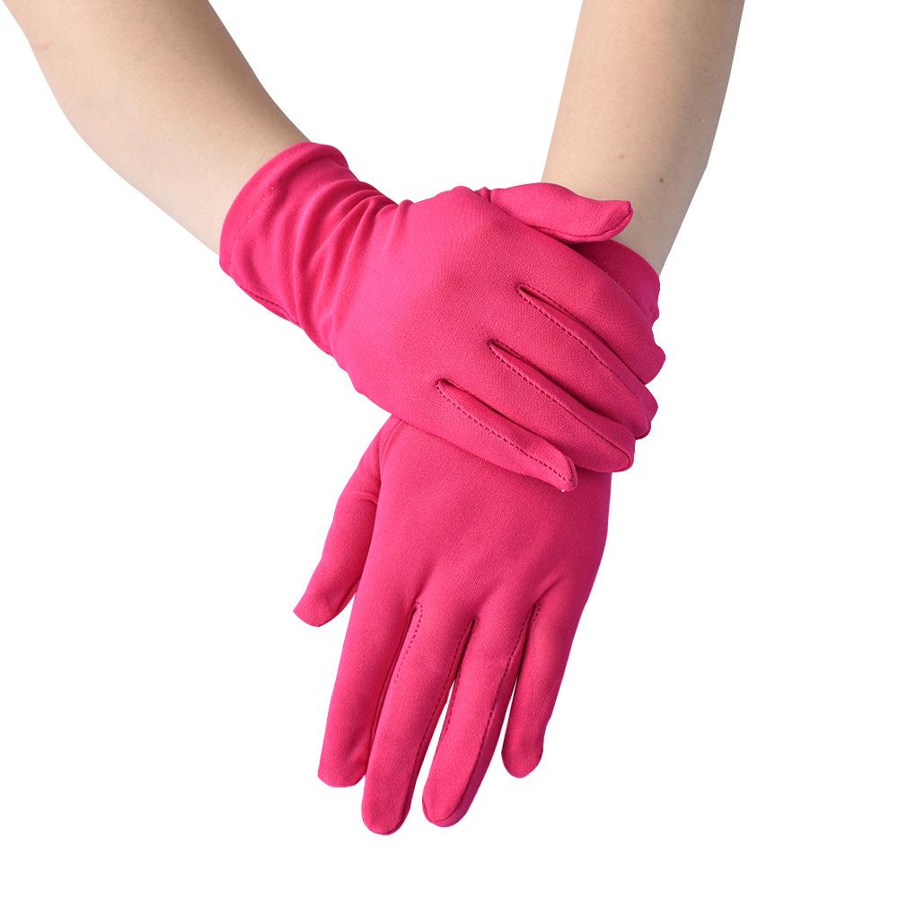 Damen Satin Elastische Handschuhe - Seide Kurz Atmungsaktiv für Tanz & Zeremonie